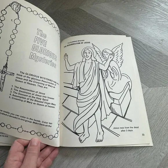 Vintage Coloring Book About the Rosary Catholic Book Publishing 1982 - Picture 5 of 9